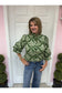 Green Baroque Ruffle Blouse