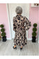 Shannon Tan & Black Floral Midi Dress
