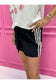 Side Stripe & Lace Trim Detailed Shorts