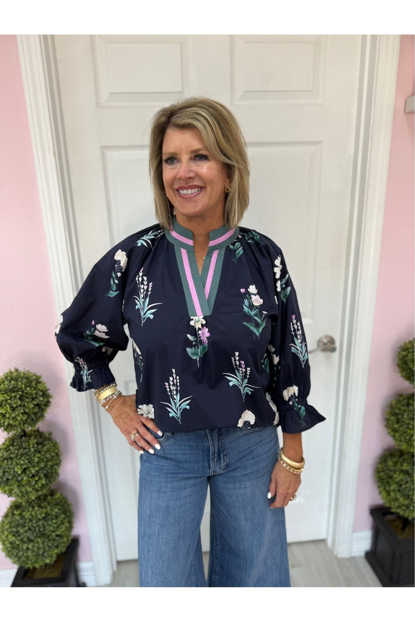 Vicki Brown Mix Blouse