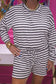 Cozy Striped Lounge Short Set