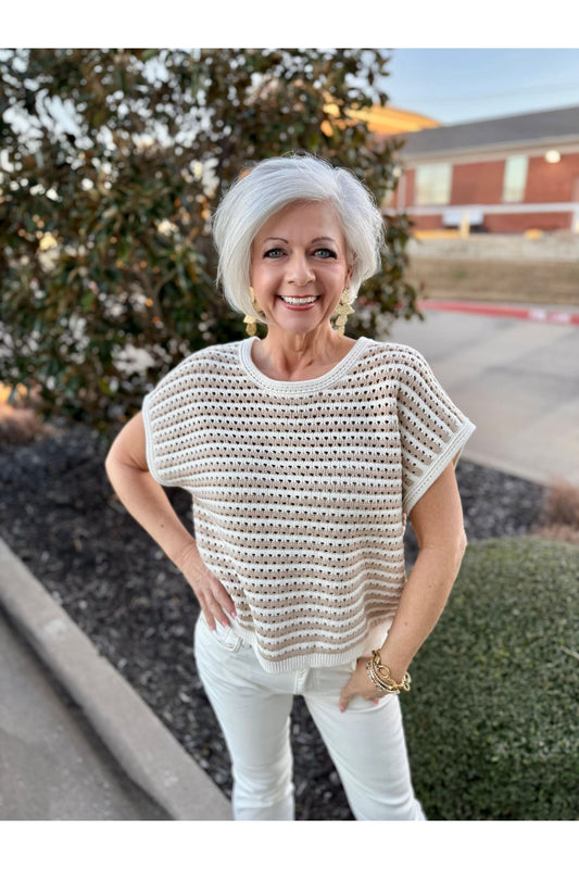 Striped Knit Batwing Sweater