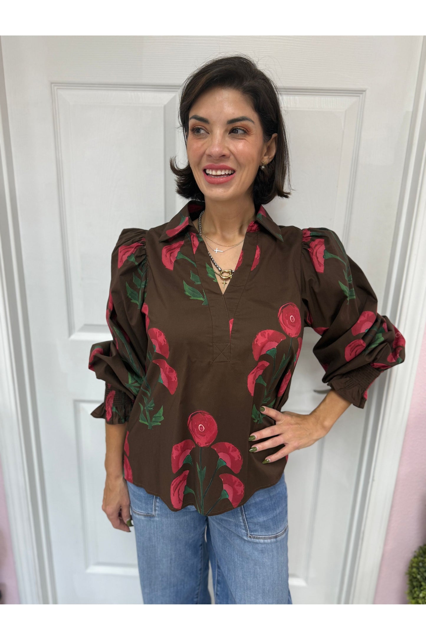 Rachel Floral Puff Sleeve Top