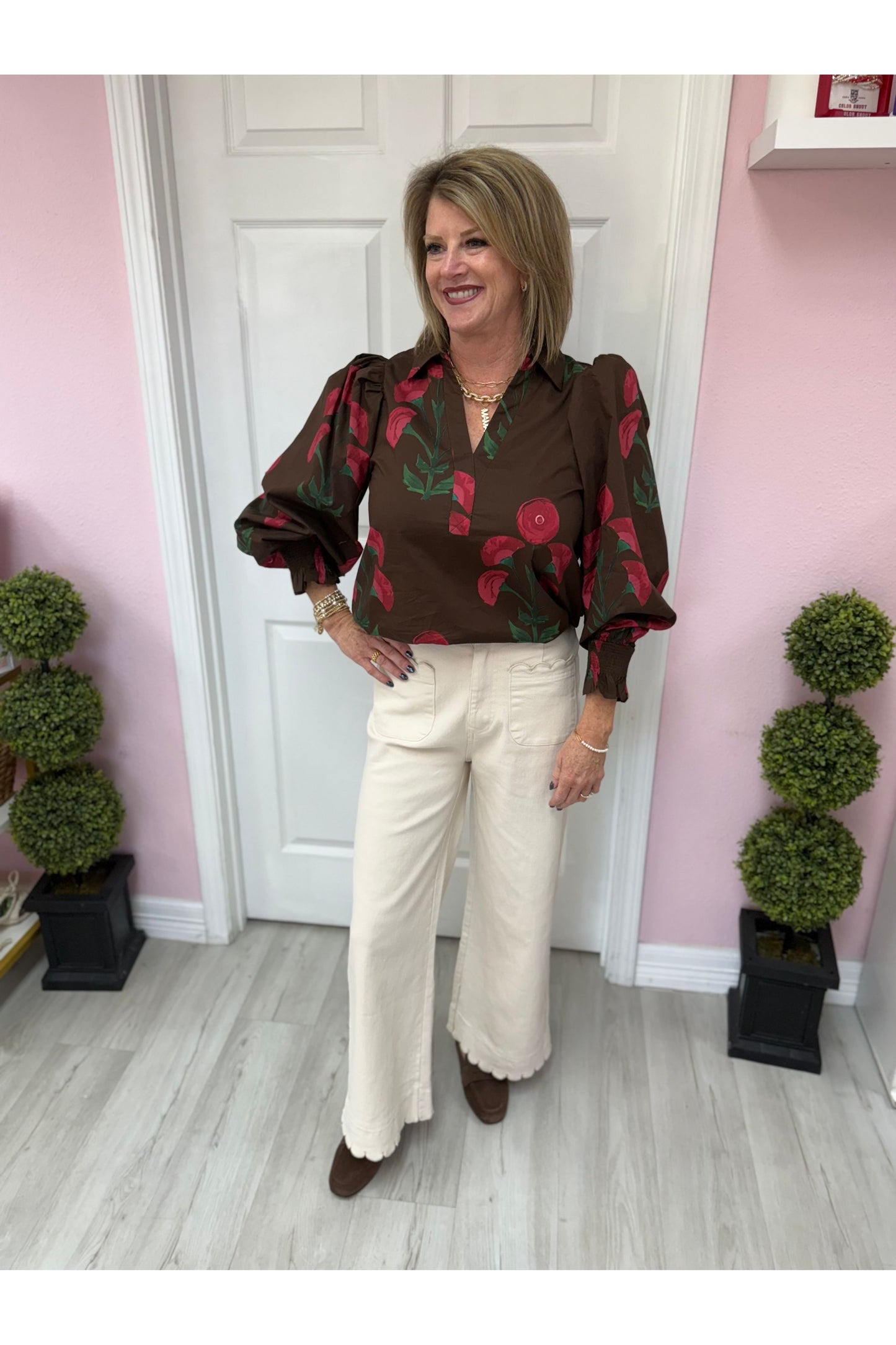 Rachel Floral Puff Sleeve Top