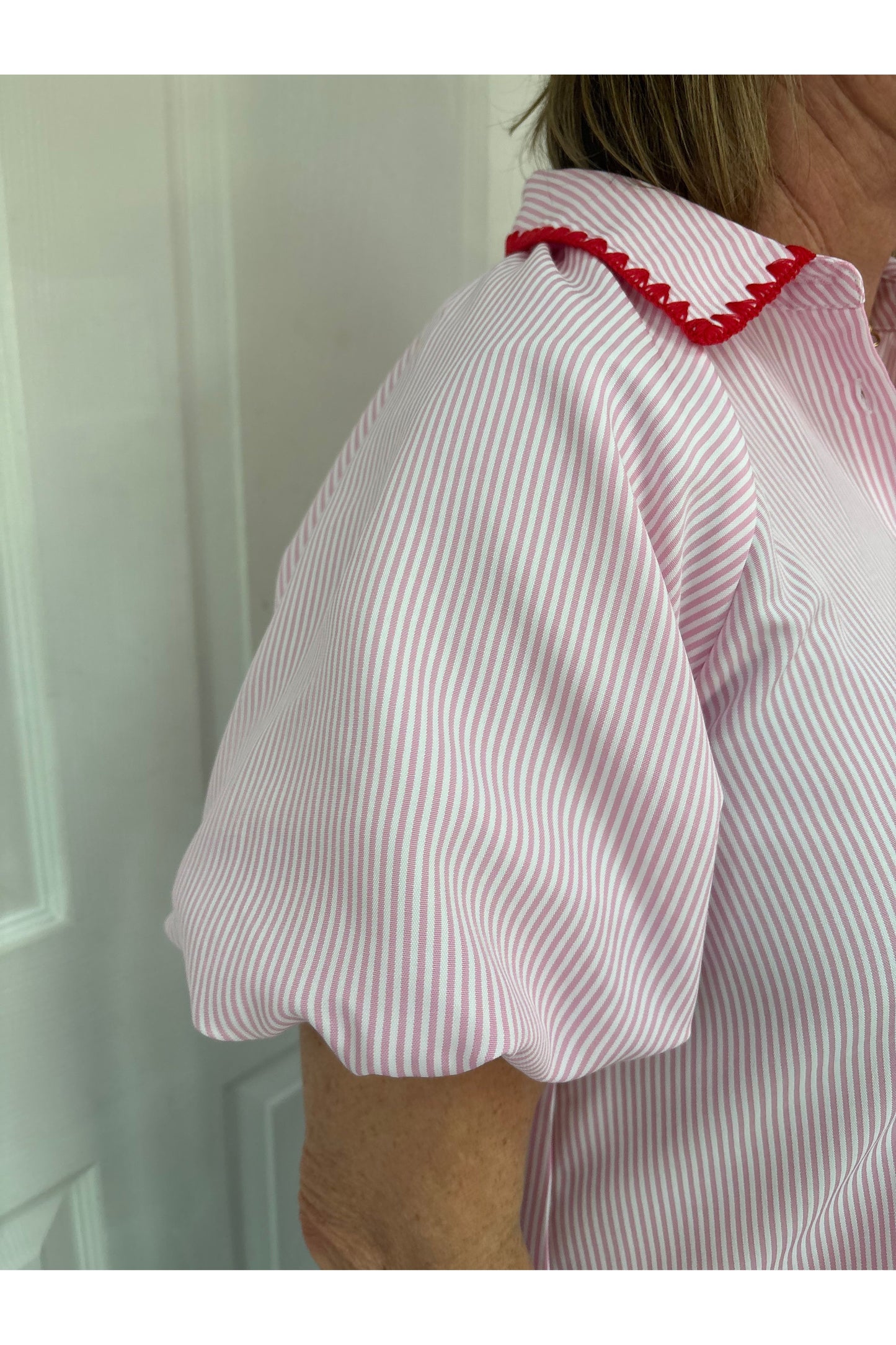 Striped Whip Stitch Blouse