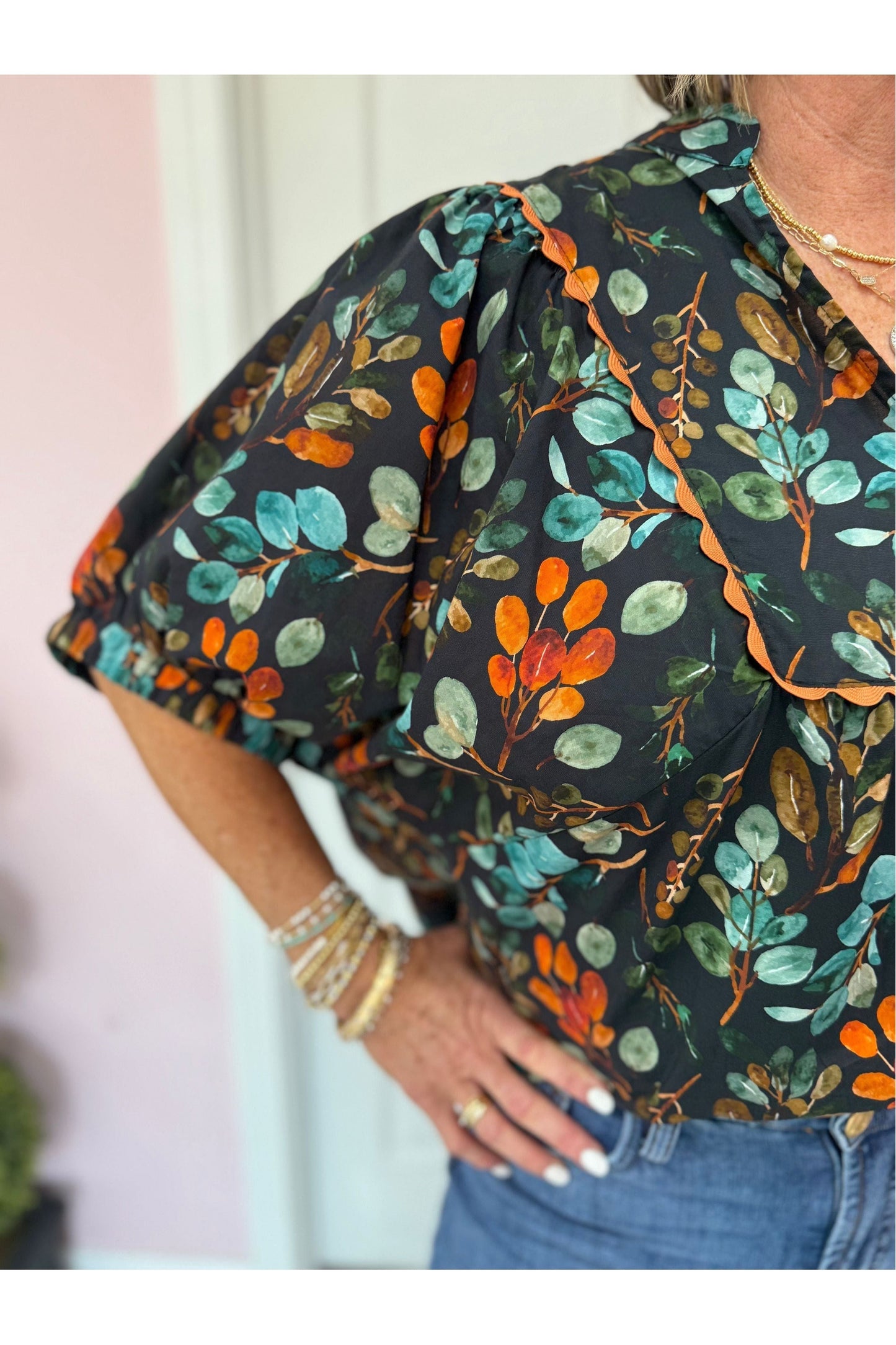 Paige SS Fall Floral Blouse-