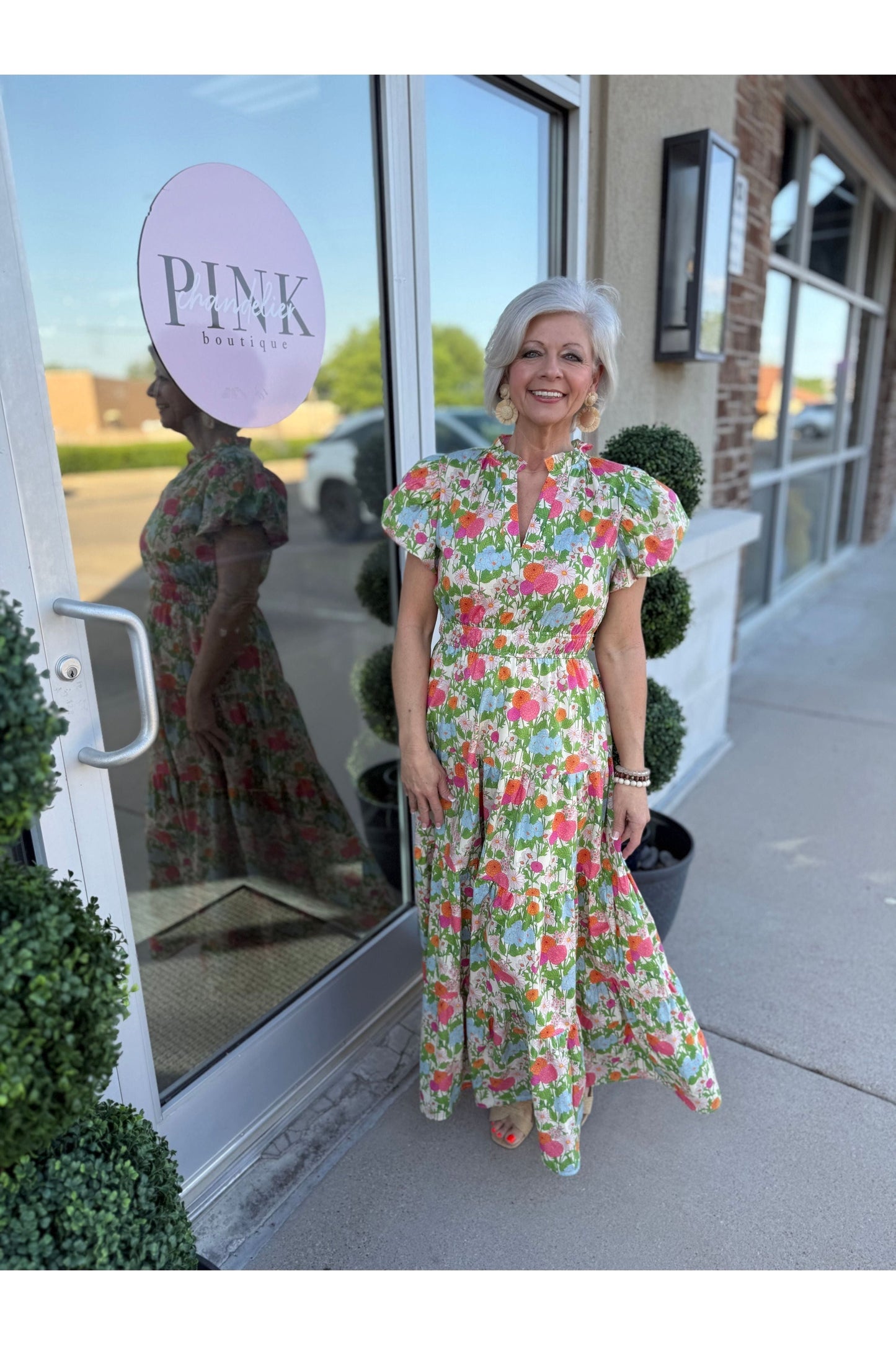 Garden Party Puff Sleeve Mini Dress