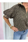Leopard 3/4 Zip Top