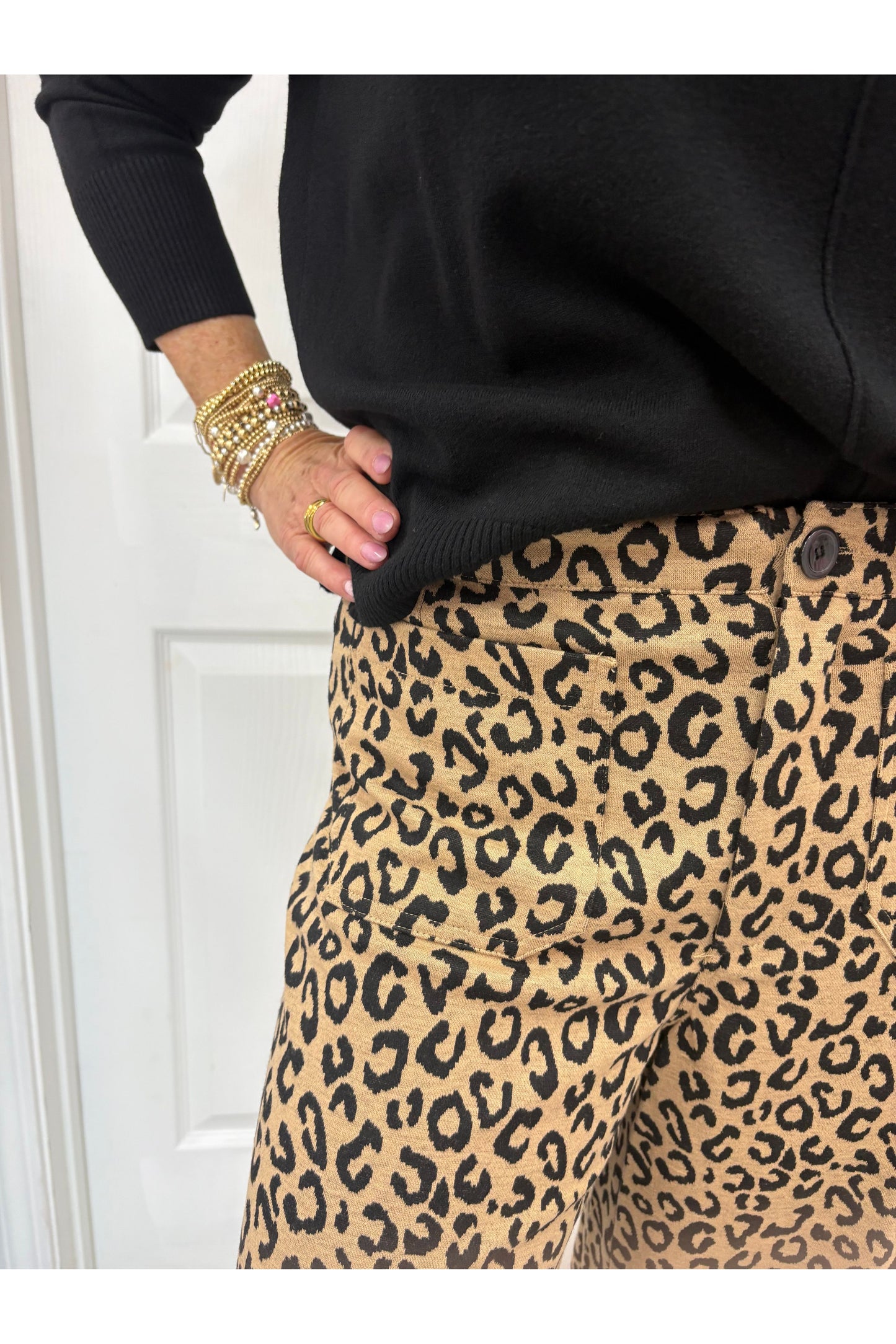 Wide Leg Leopard Print Pants