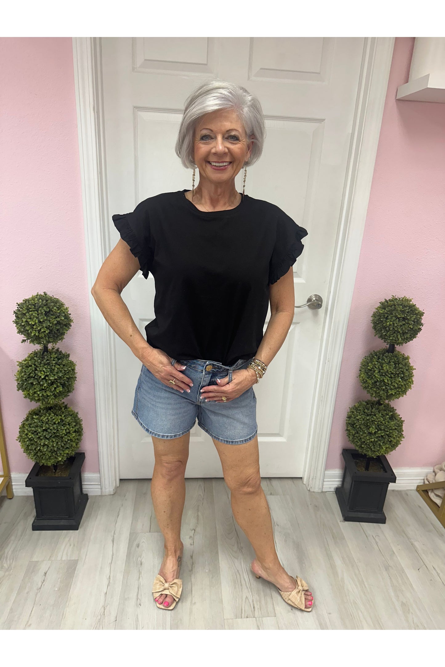 Tricia Ruffle Short-Sleeve Top