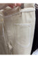 Cream Whip Stitch Wide Leg Pant