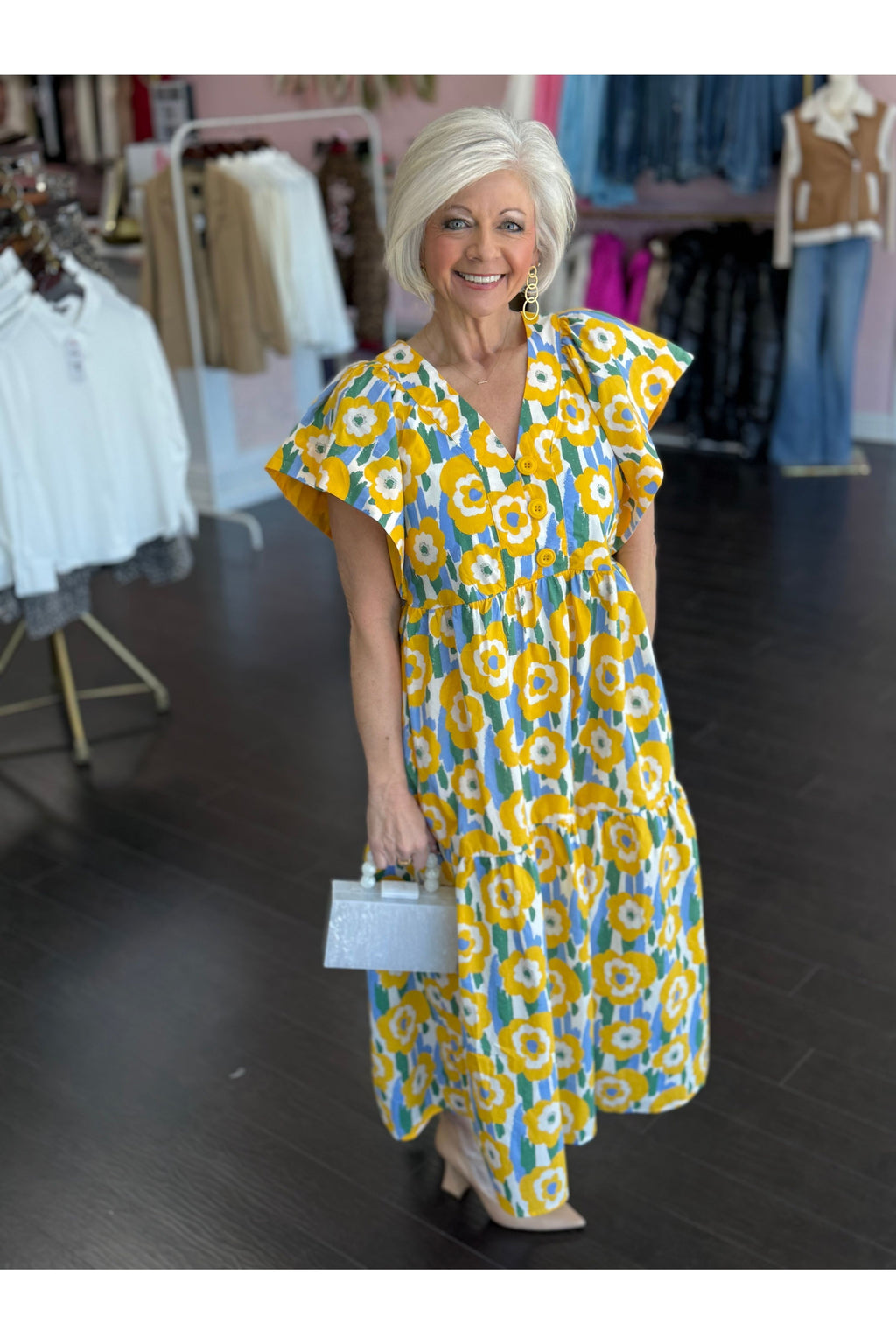 Walking On Sunshine Floral Dress