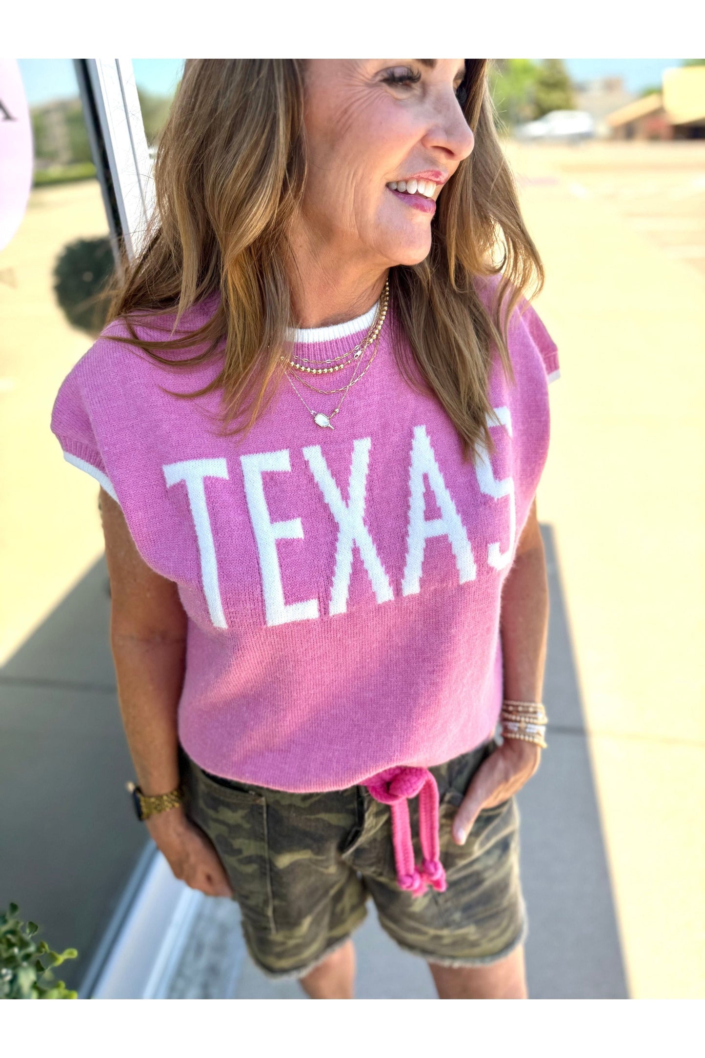 Pink Texas Sweater