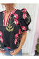 Black Floral Print Puff