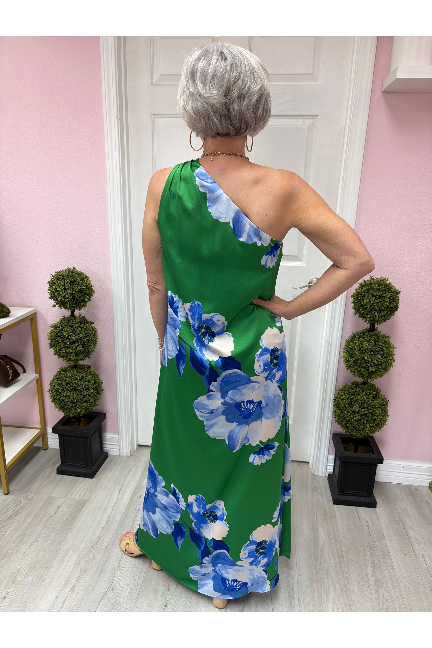 Glena Floral Pleated Maxi Dress