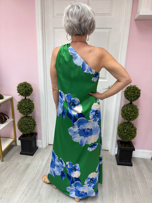 Glena Floral Pleated Maxi Dress