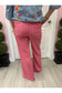 KFK Meg High Rise Wide Leg Linen - Flamingo