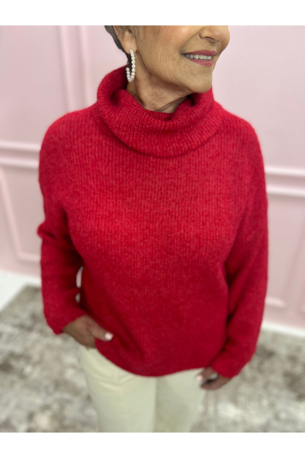 Lux Red Turtleneck Sweater