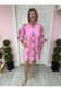 Clara Pink Embroidered Mini Dress