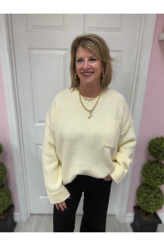 Oversized Drop Shoulder Knit Sweater