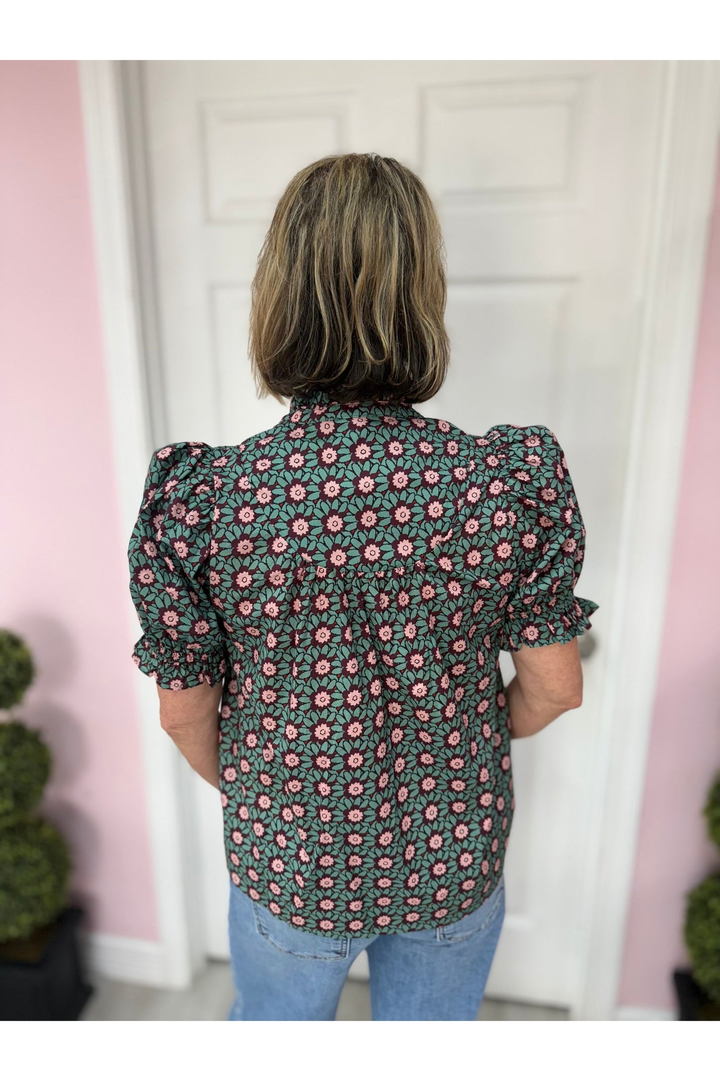 Forest Ruffle Edge Blouse