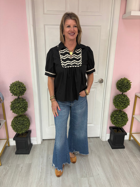 Ric-Rac Accented Blouse