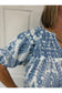 Annie Blue Patterned Smocked Blouse