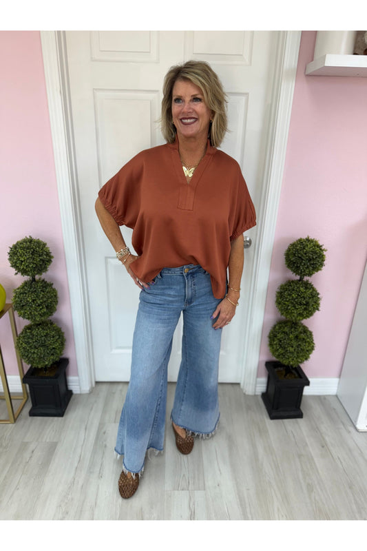 Georgia Vneck Short Sleeve Blouse