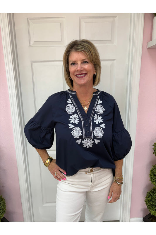 Macie Embroidered Top