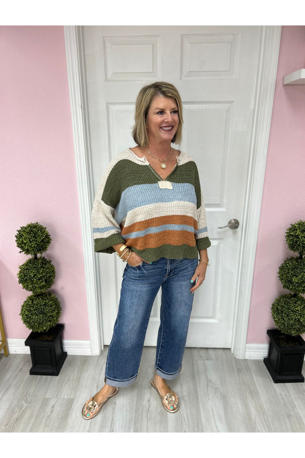 Short Sleeve Lightweight Knit Sweater