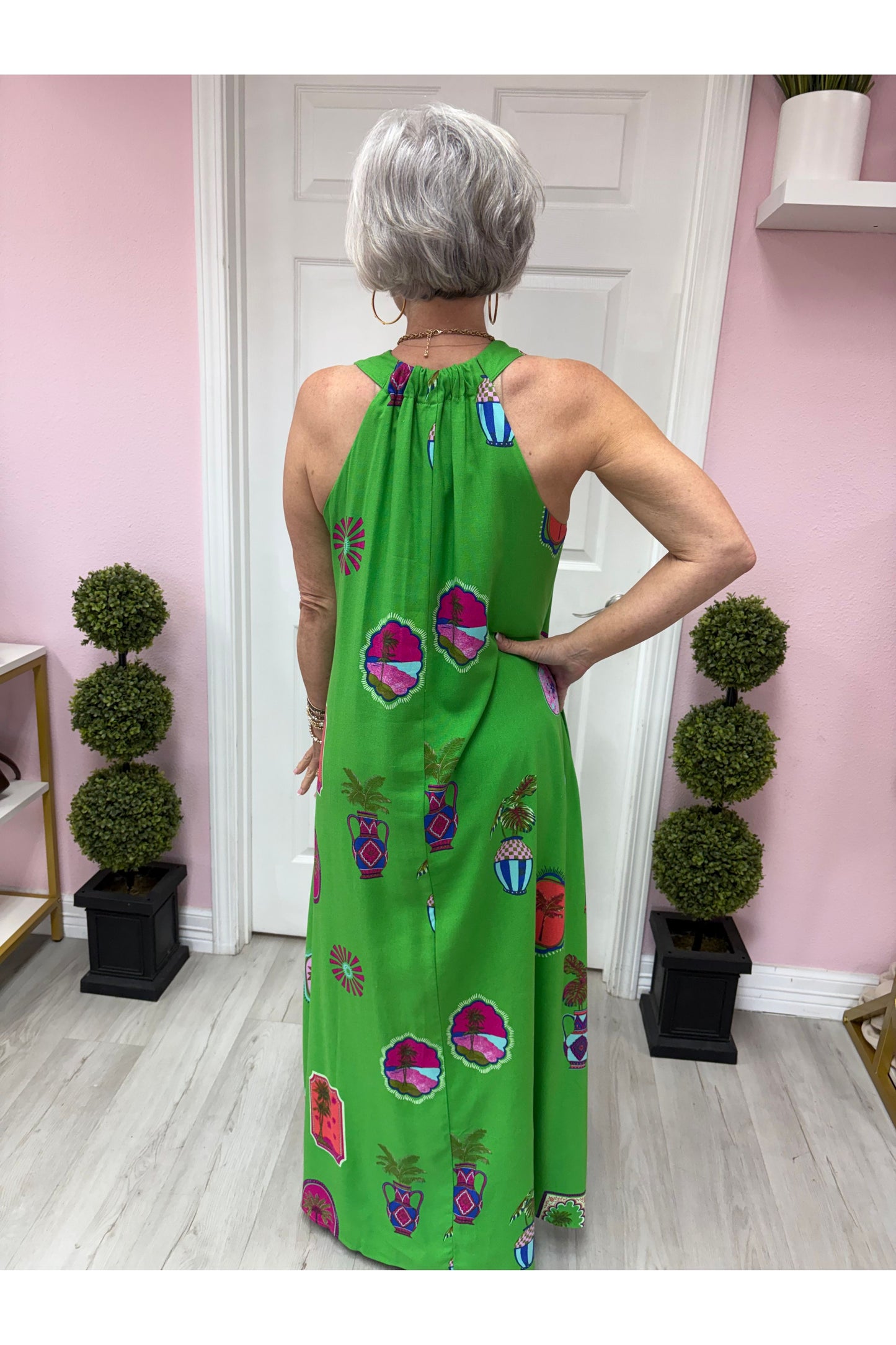 Trinie Postcard Rubi Halter Neck Maxi Dress