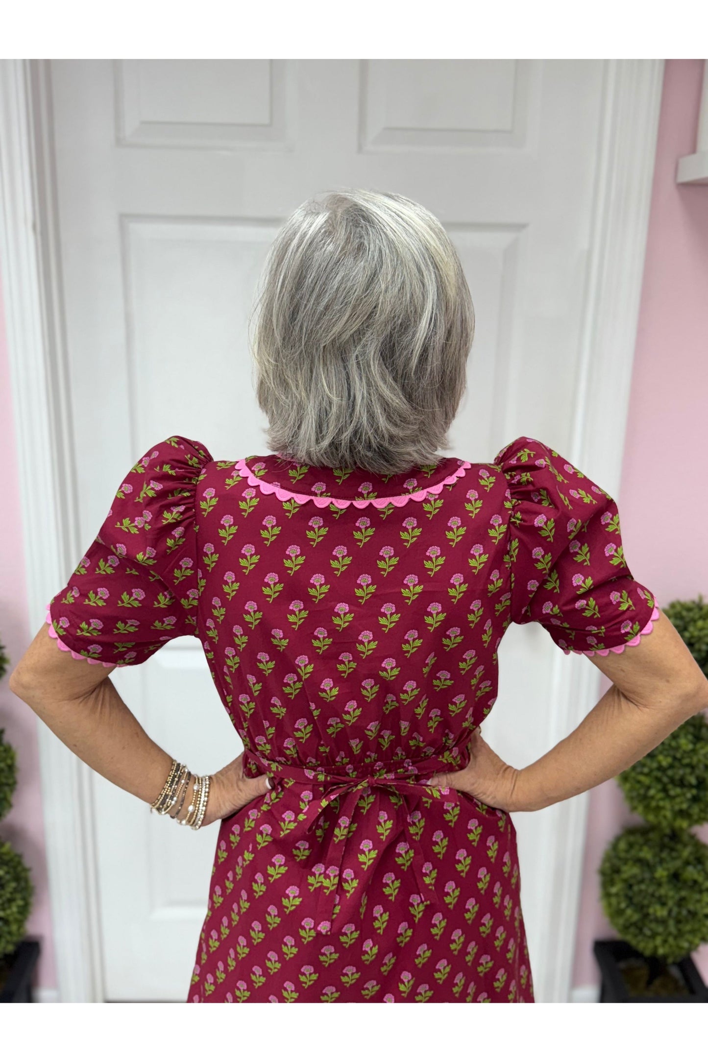 Leighton Burgundy Patterned Dress
