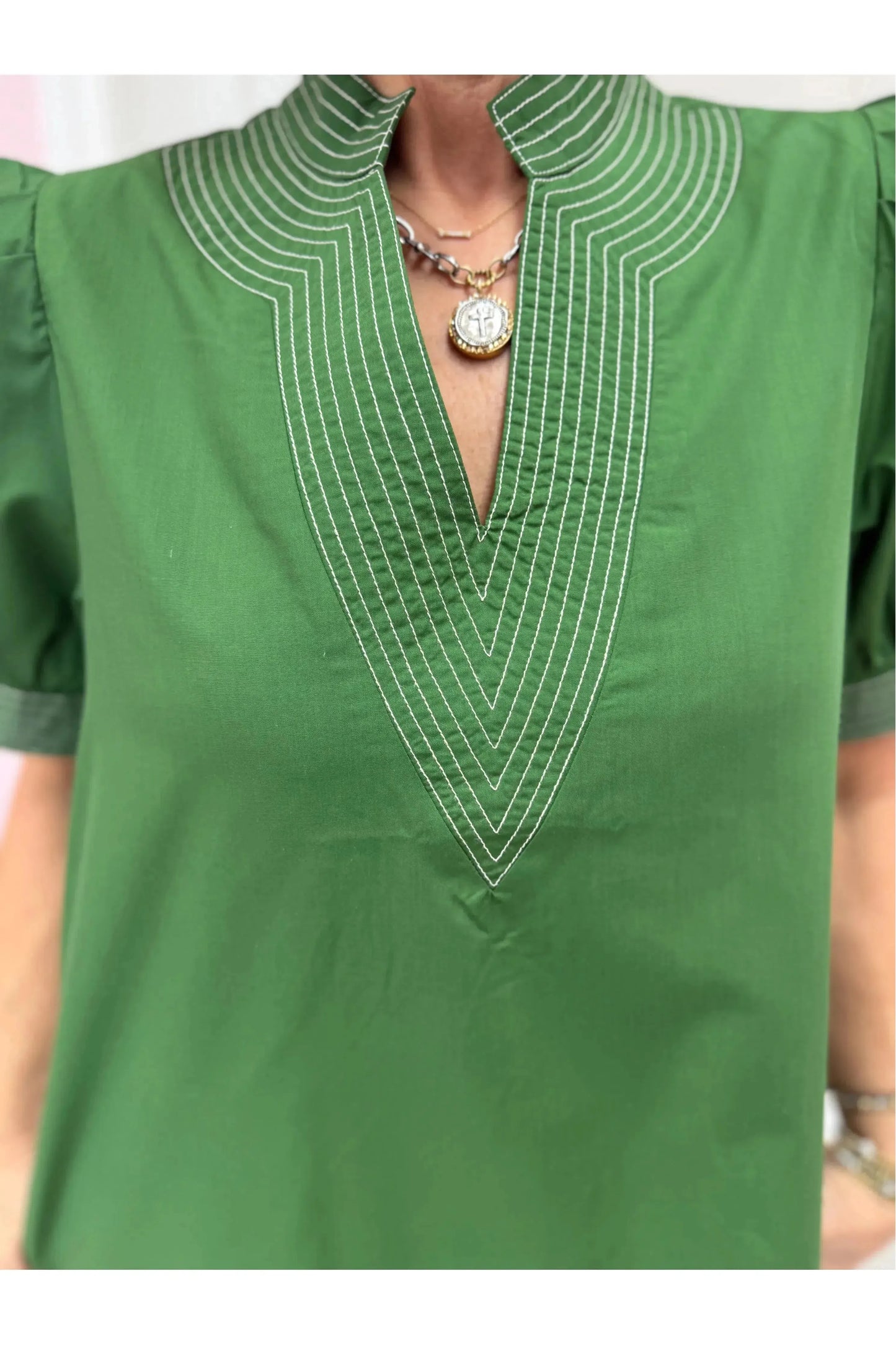 Green Envy  Stitch Mini Dress