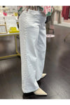 White Wide Leg Pant w/Pearl