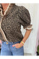 Bekah Leopard Contrast Trim Top