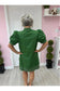 Green Envy  Stitch Mini Dress