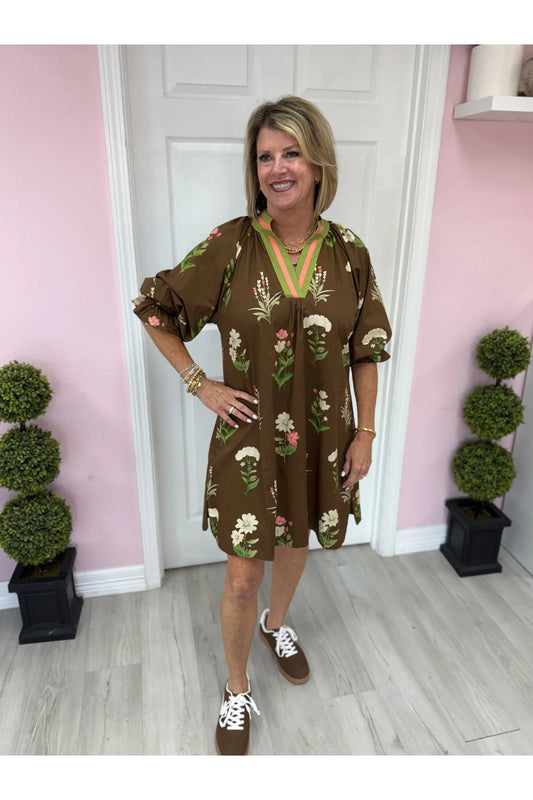 Laura Brown Floral Dress