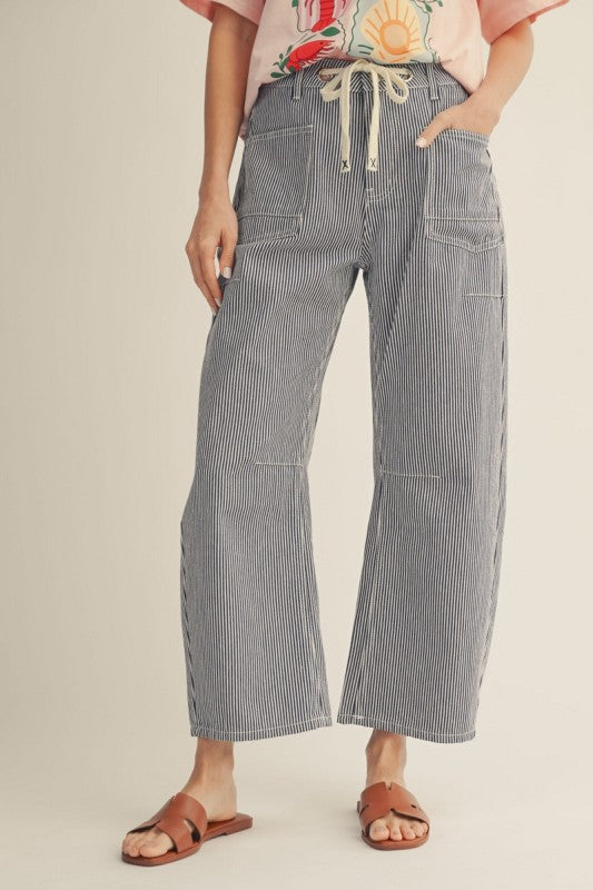 Millie Striped Barrel Pants