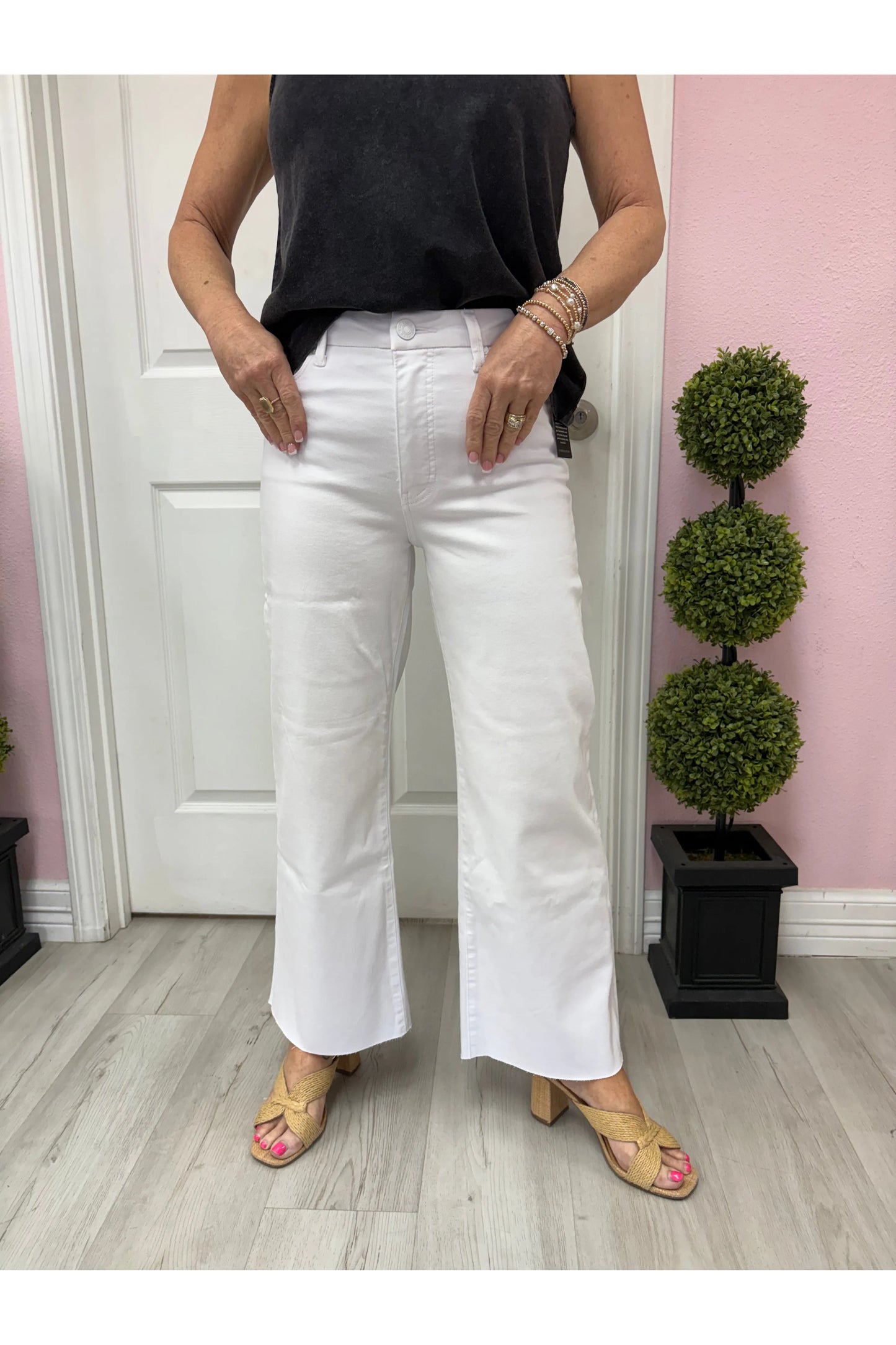 KFK Meg High Rise Fab Ab Optic White