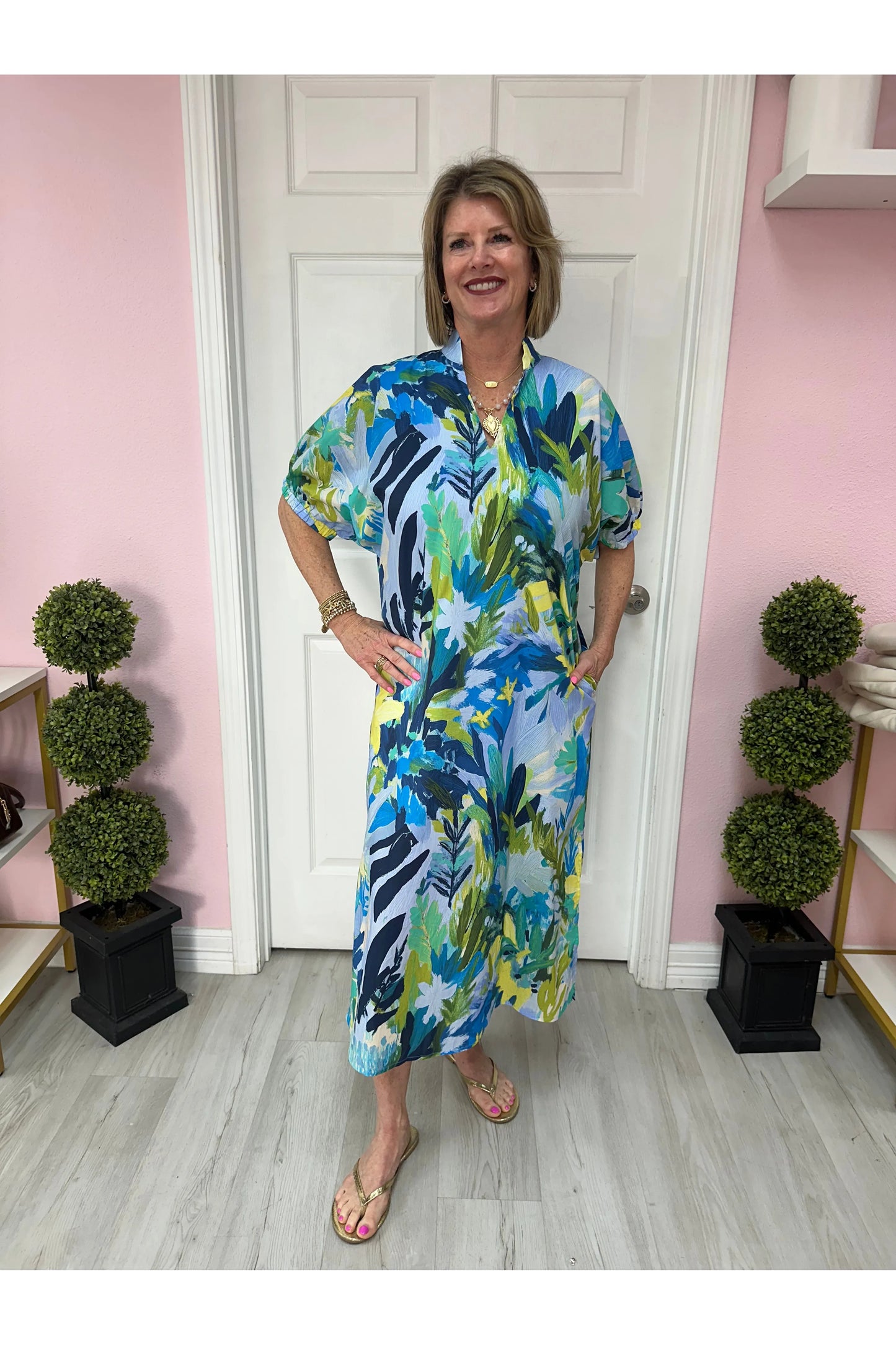 Periwinkle Combo Midi Dress