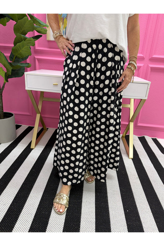 Playful Polka Wide Leg Pants
