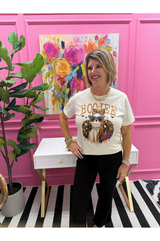 Boo-Jee Ghost Blingy Rhinestone Graphic Tee