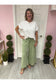 Washed Terry Knit Wide Leg Pants