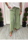 Washed Terry Knit Wide Leg Pants