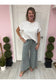 Washed Terry Knit Wide Leg Pants