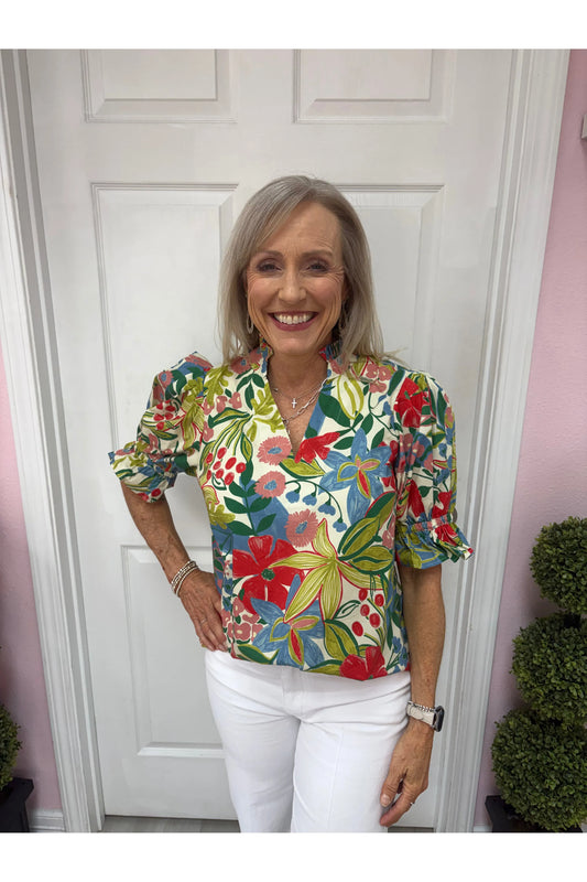 Colleen Floral Print Puff Sleeve