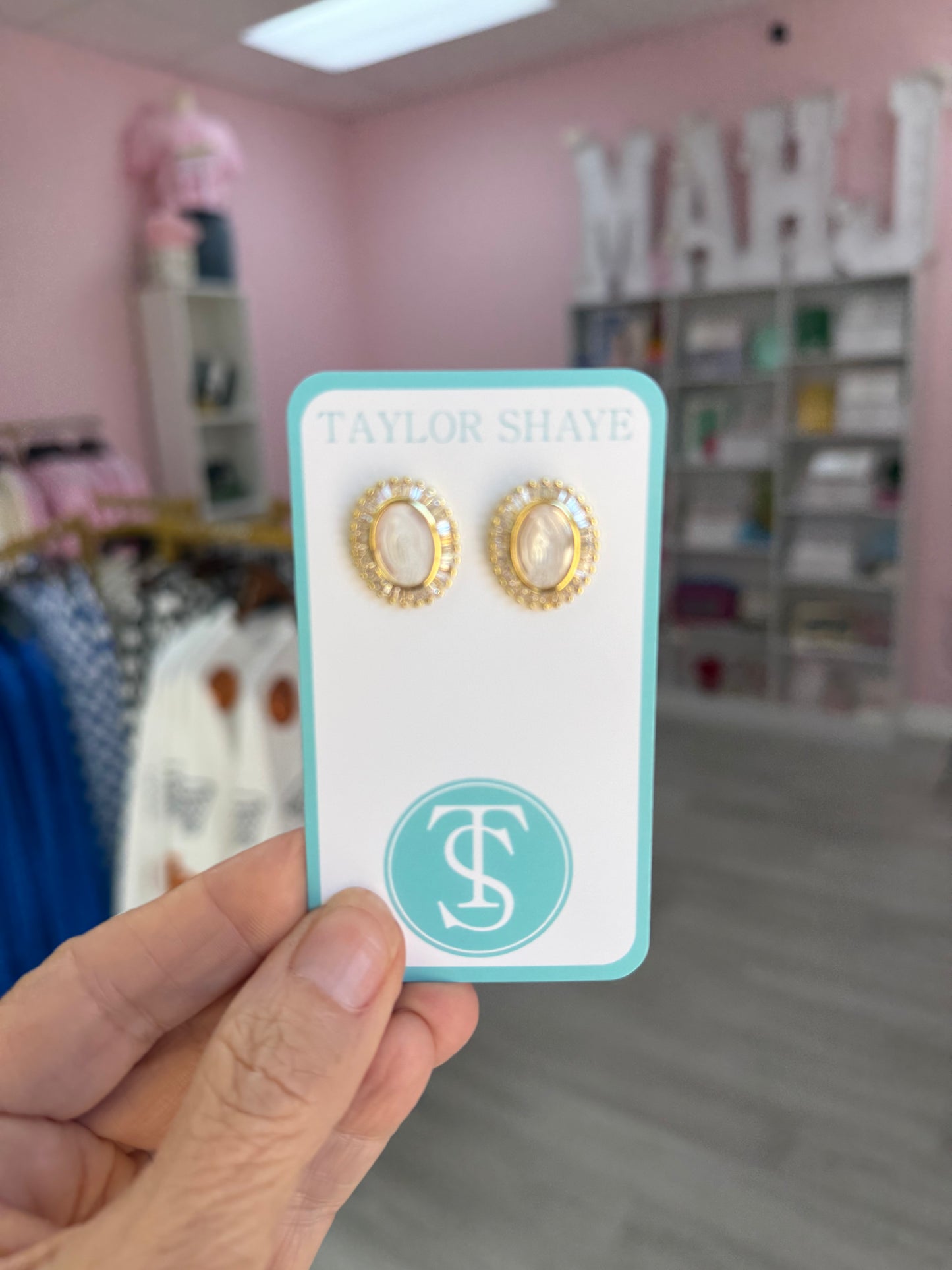 Shell Mother Mary Studs