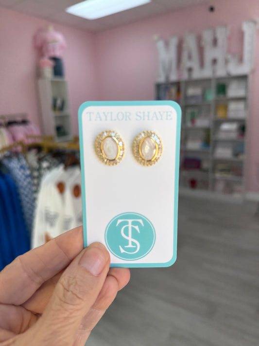 Shell Mother Mary Studs