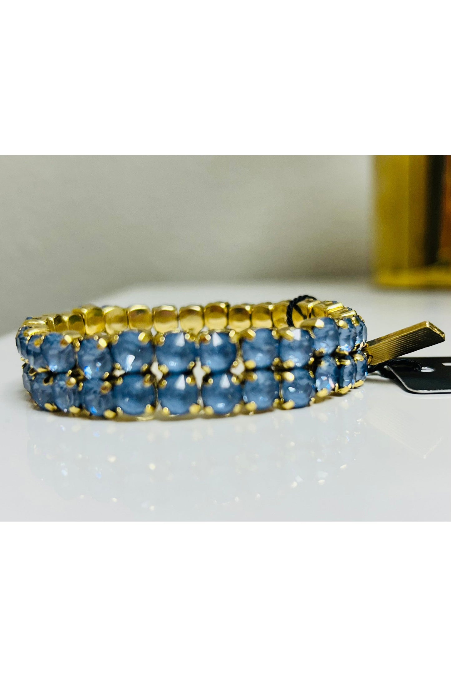 Tova Olivia 2 Strand Mini Stretch Bracelet Denim Ignite