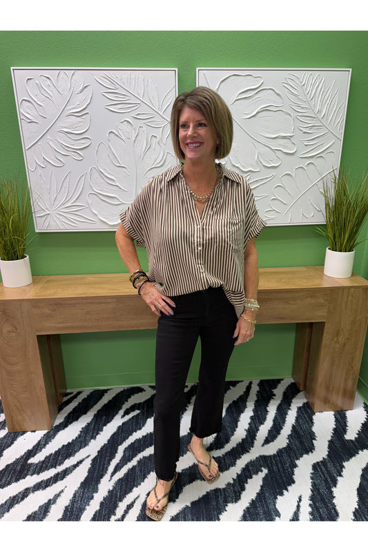 Peyton Striped Collared Blouse